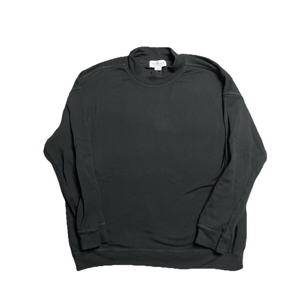 Velvet By Graham And Spencer Black Crewneck Sweatshirt Size Medium